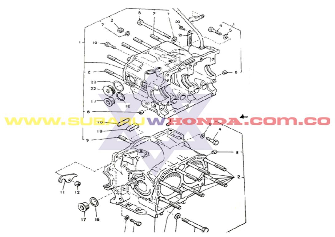 Culata motor derecha Subaru Camioneta 1982 catalogo