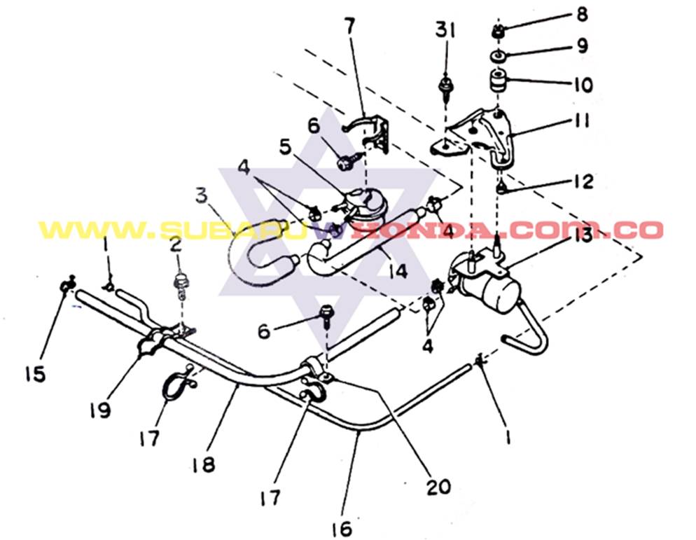 Filtro de gasolina Subaru Camioneta 1981 catalogo