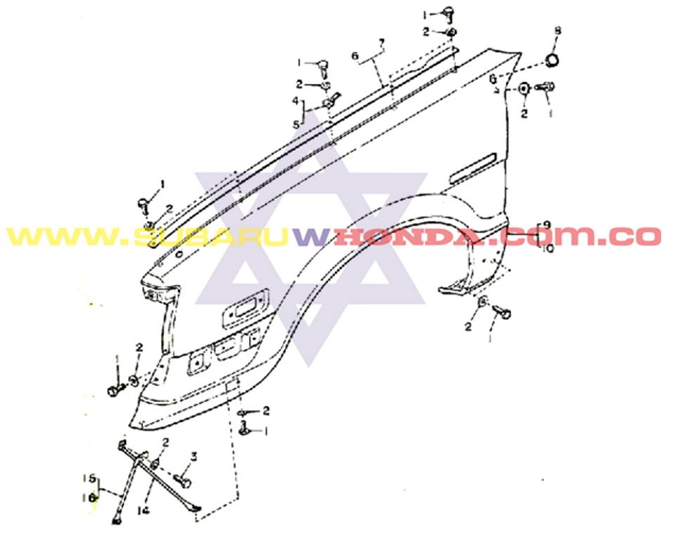Guardafango izquierdo Subaru Camioneta 1981