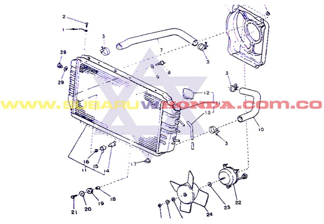 Manguera superior radiador Subaru Camioneta 1982 catalogo