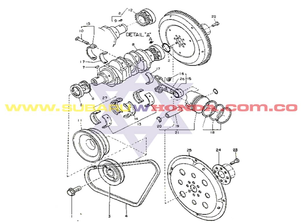 Polea cigueñal Subaru Camioneta 1982 catalogo