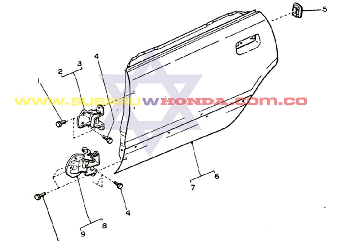 Puerta trasera derecha Subaru Camioneta 1982