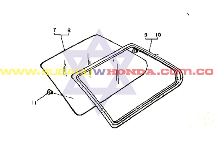 Vidrio trasero derecho custodia subaru Camioneta 1981