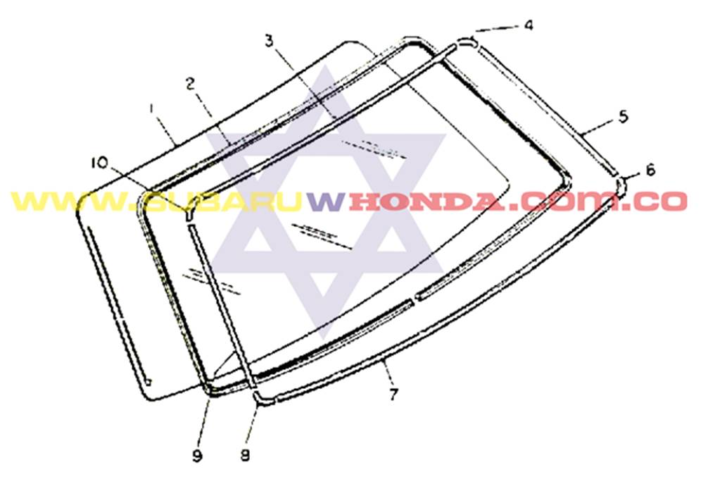 Vidrio trasero luneta con tapa baul subaru Camioneta 1982