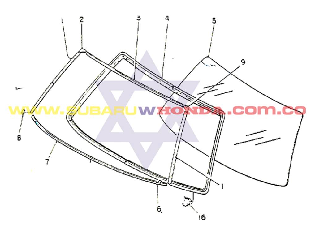 Vidrio parabrisas panoramico Subaru Camioneta 1981