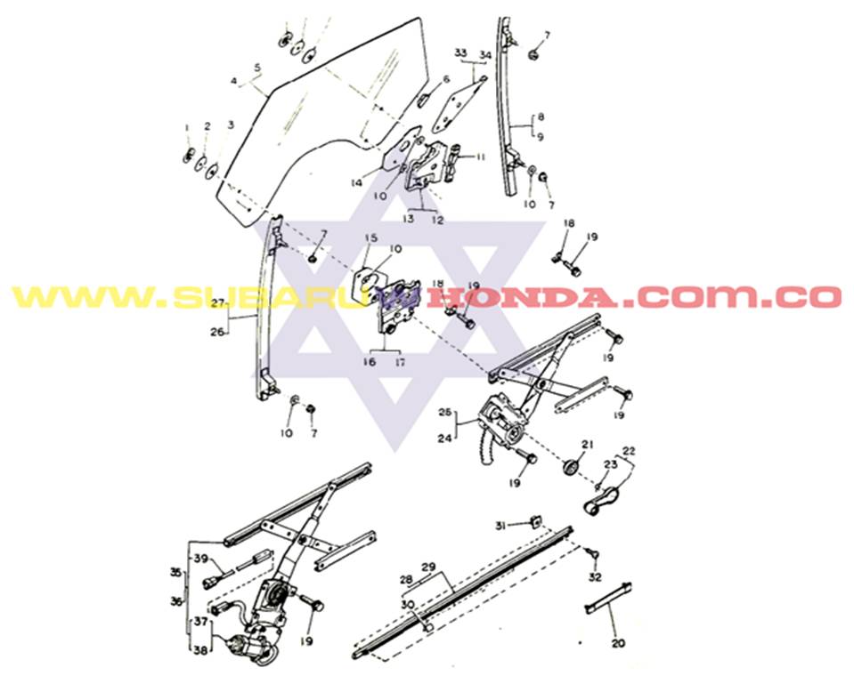 Vidrio trasero derecho custodia subaru Camioneta 1982