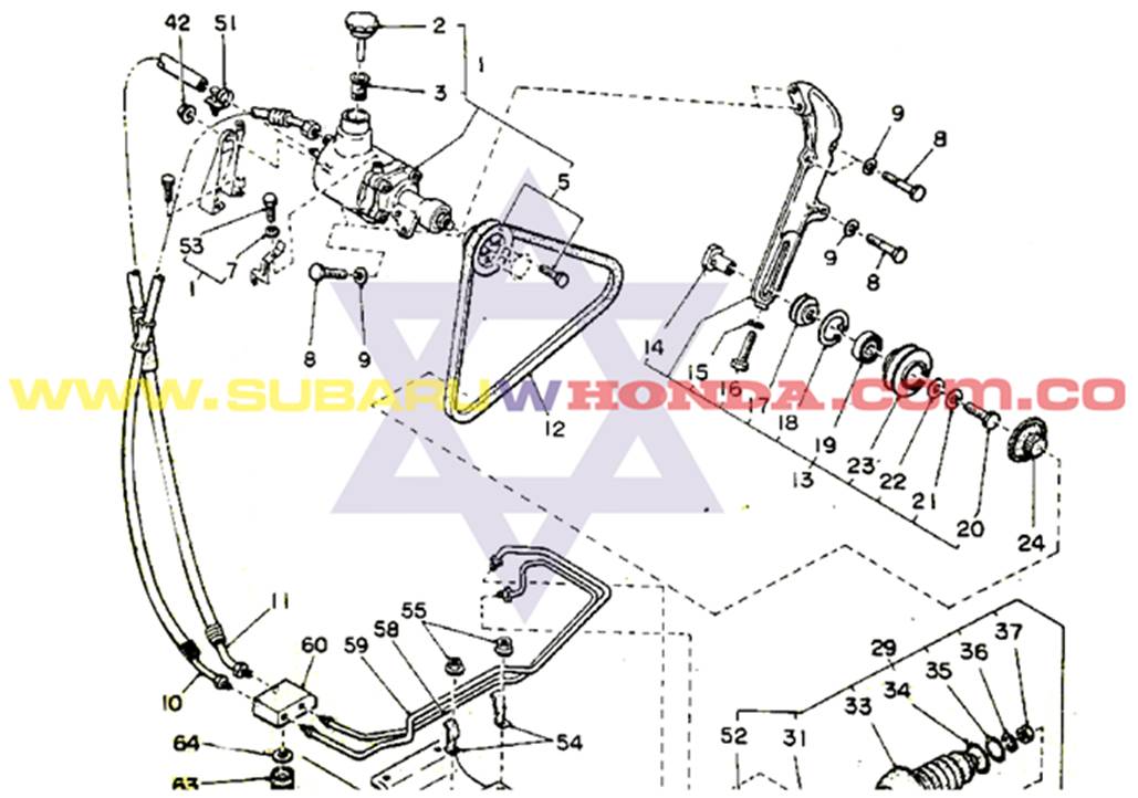 Bomba dirección hidráulica Subaru Automovil Sedan 1983 catalogo