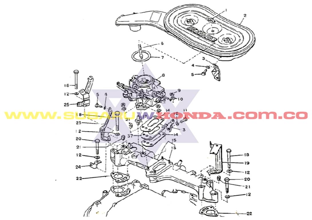 Carburador Subaru Automovil Coupe 1980