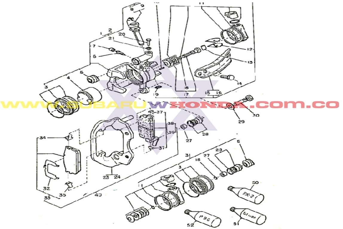 Mordaza delantera izquierda Subaru Sedan 1983 catalogo