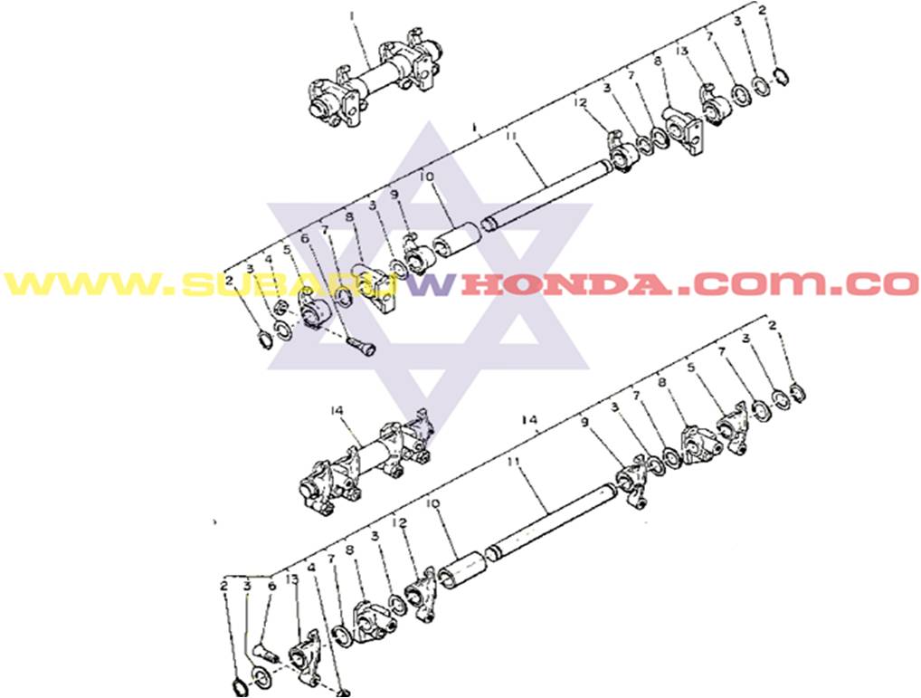 Tren de balancines Subaru Automovil Sedan 1980 catalogo