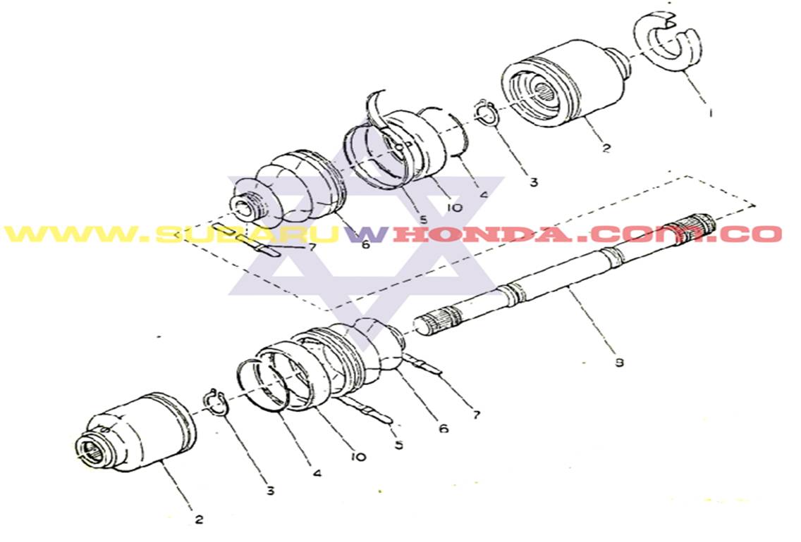 Acople eje trasero Subaru Hatchback 1981 catalogo Acople eje trasero Subaru Hatchback 1981 catalogo