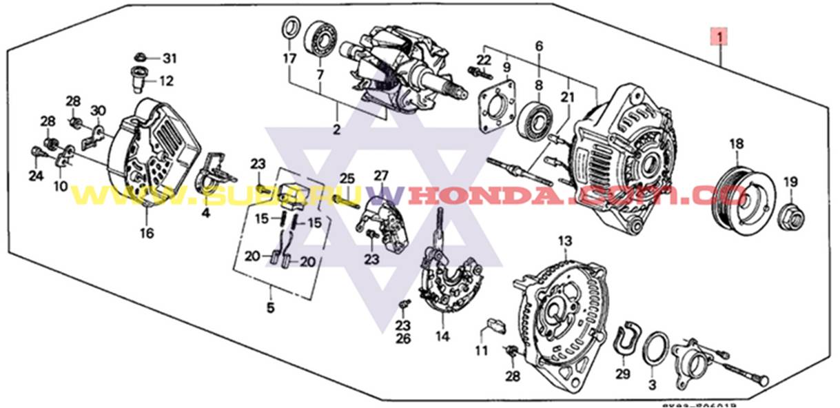 Alternador para Honda Integra 1993 catalogo