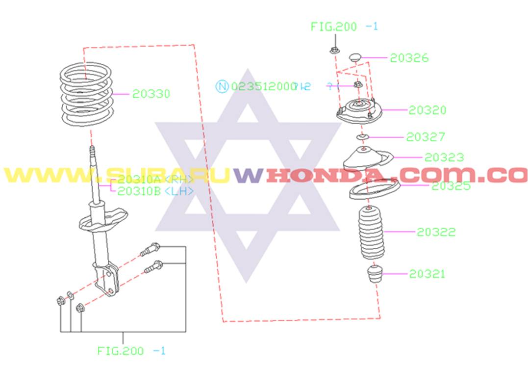 Amortiguador delantero izquierdo Subaru Impreza 1994 catalogo Amortiguador delantero izquierdo Subaru Impreza 1994 catalogo