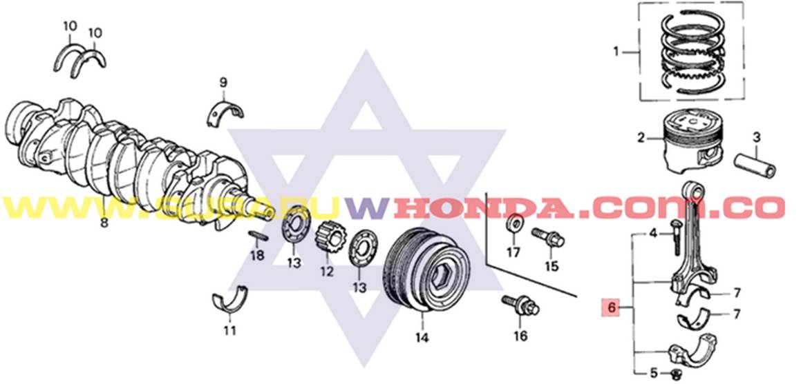 Bielas Honda Integra 1992 catalogo