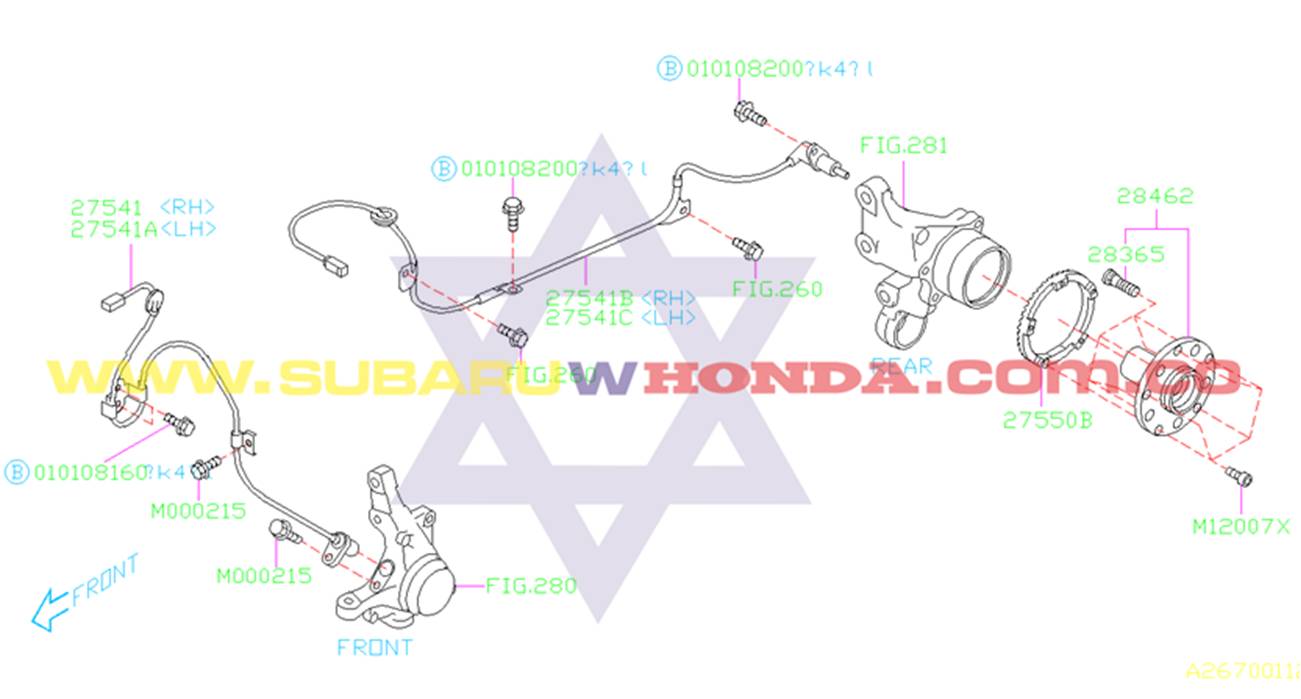 Bocín trasero Subaru Impreza 1994 catalogo