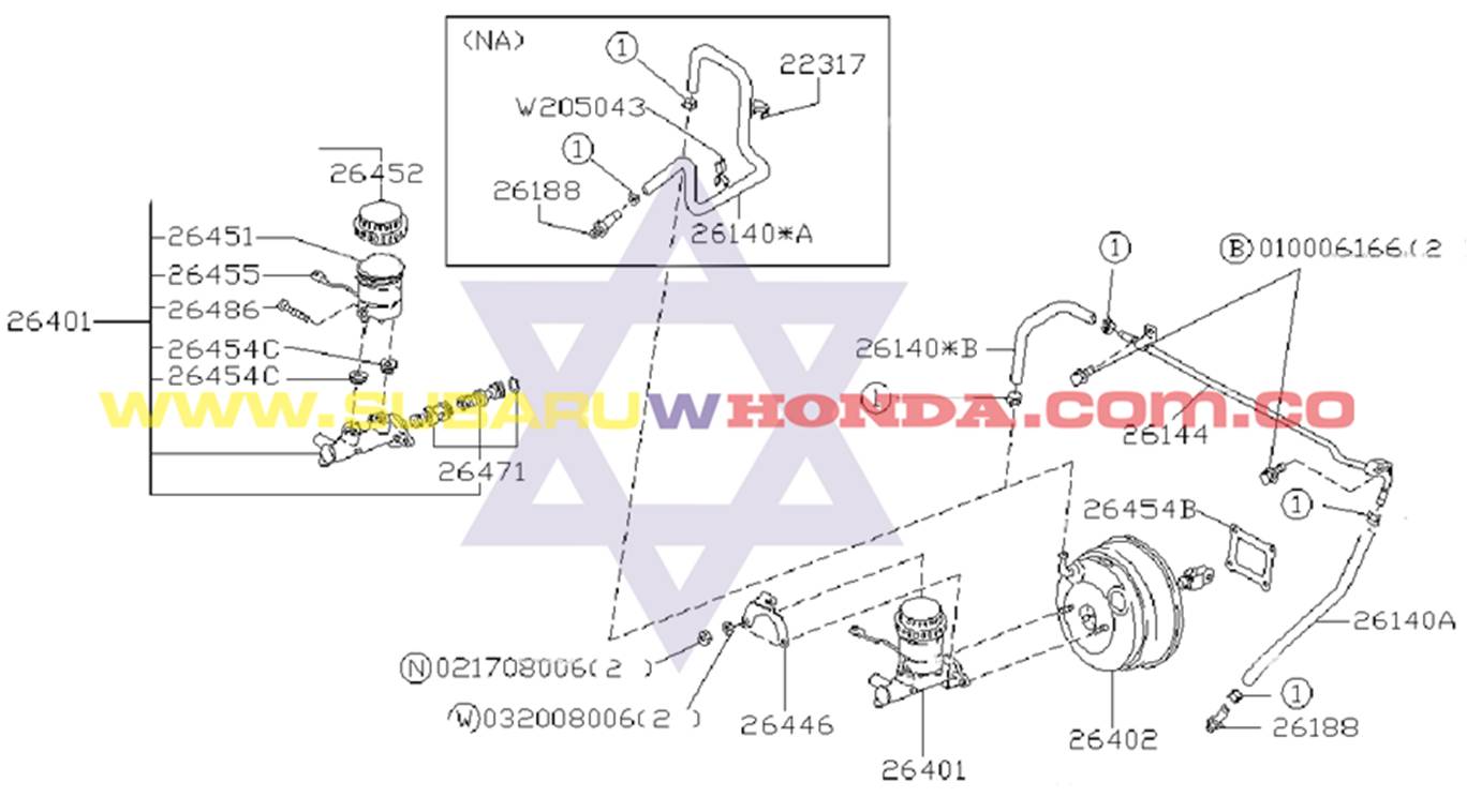 Bomba de frenos Camioneta Subaru Impreza 1996 catalogo
