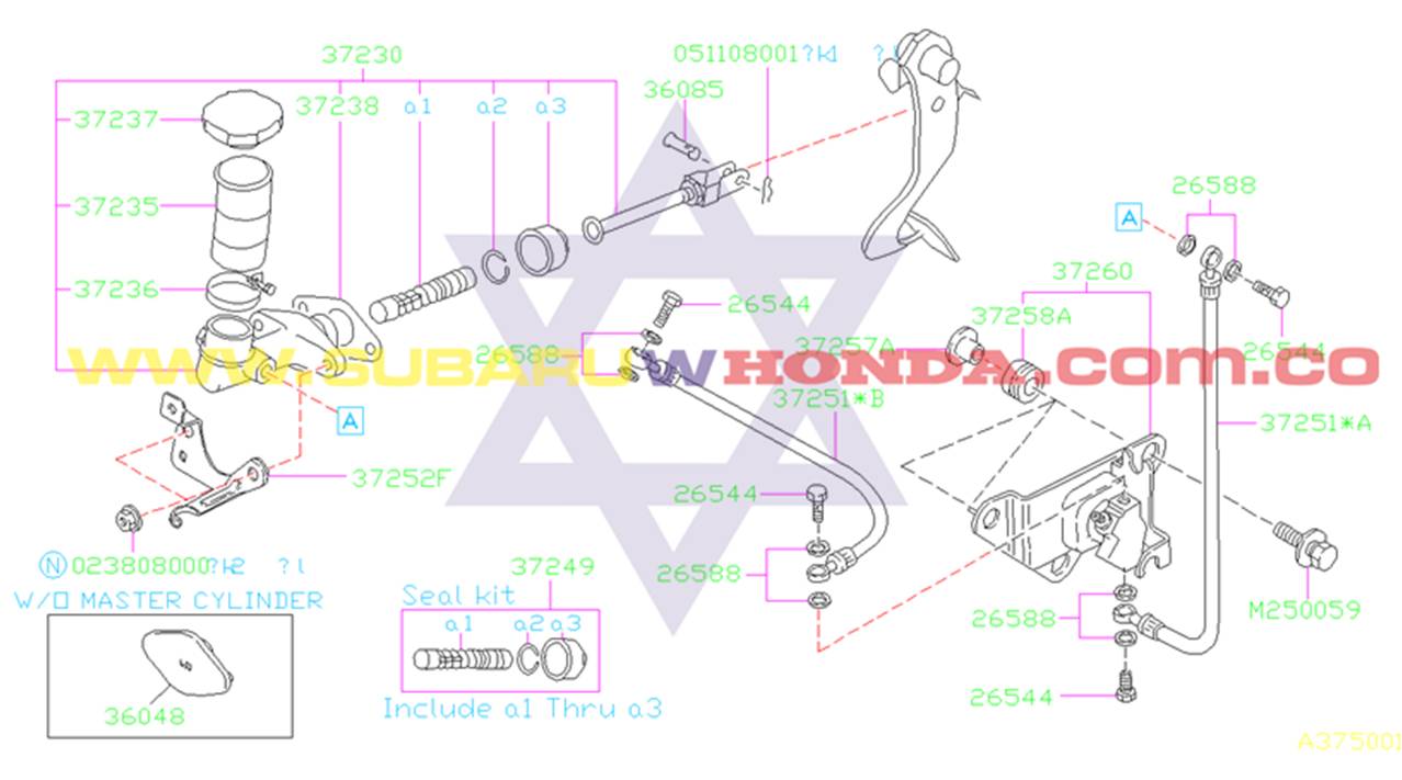Bomba principal del Clutch Automovil Subaru Impreza 1996 catalogo