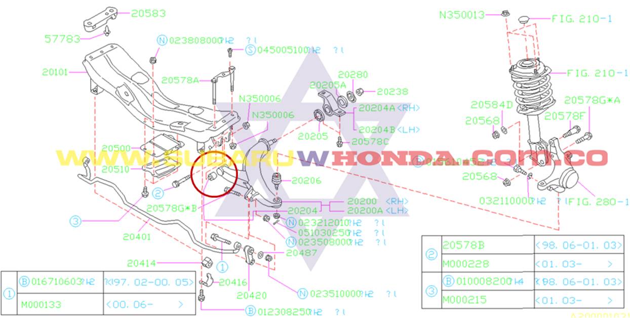Buje pequeño tijera delantera Camioneta Subaru Impreza 1993 catalogo