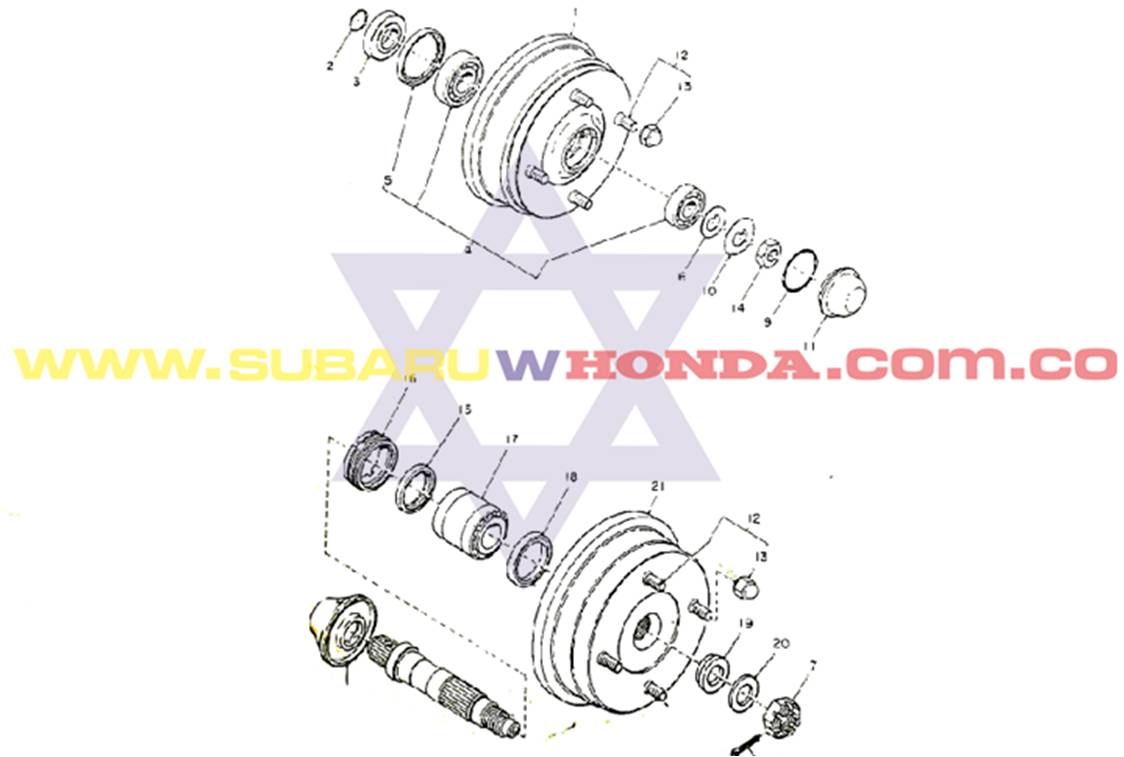 Campana de frenos Subaru Hatchback 1982 catalogo