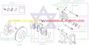 Disco de frenos delantero Automovil Subaru Impreza 1993