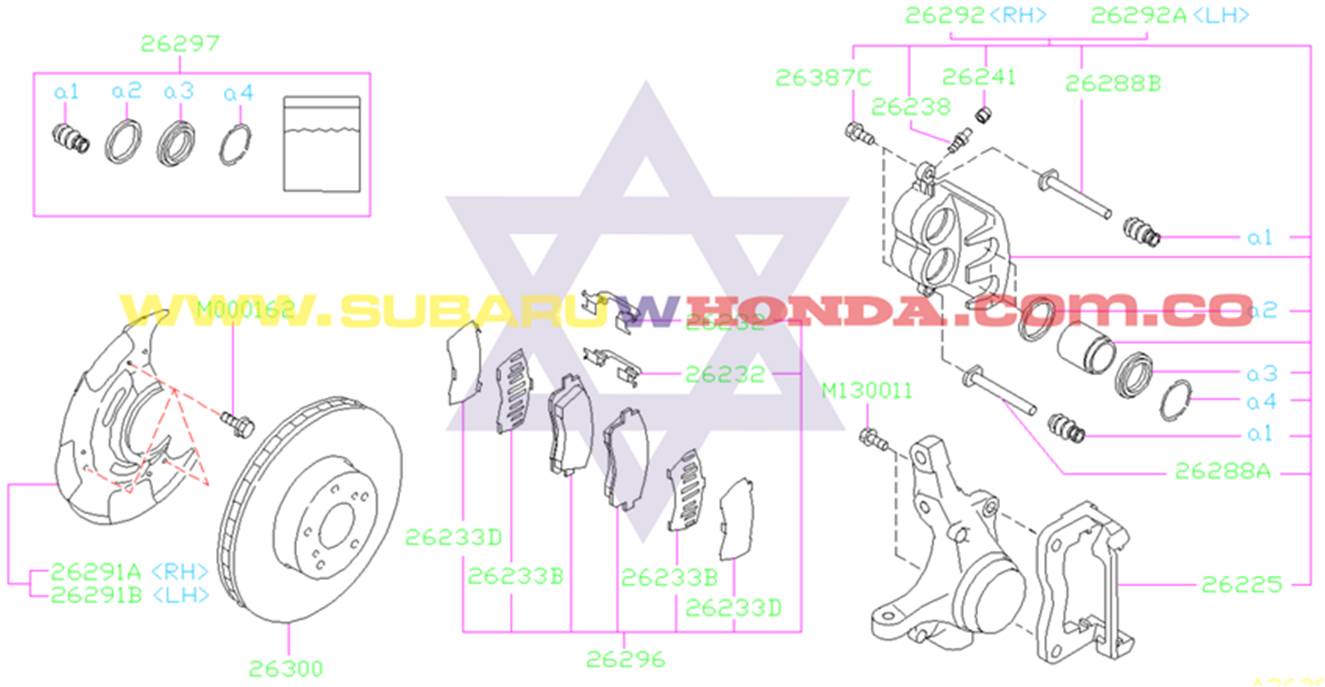 Disco de frenos delantero Camioneta Subaru Impreza 1996 catalogo