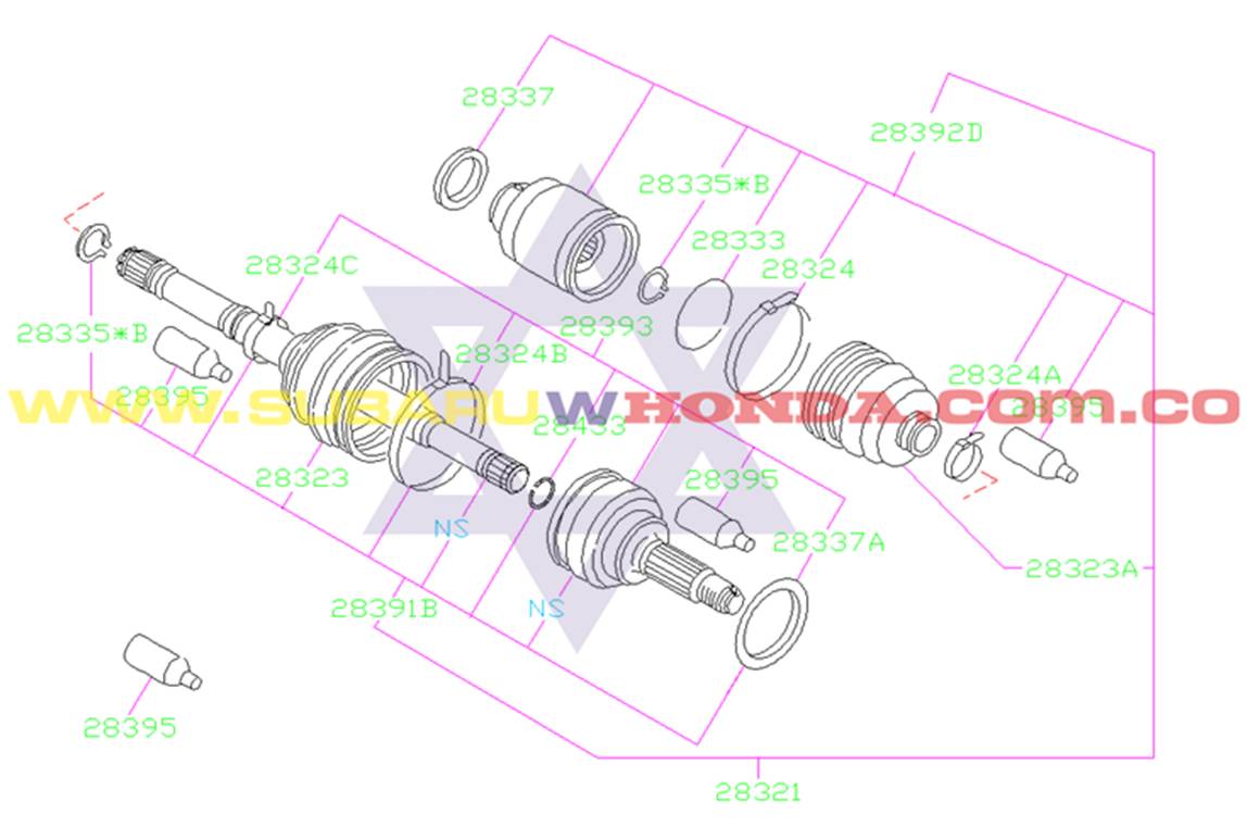Eje delantero derecho Subaru Impreza 1993 catalogo