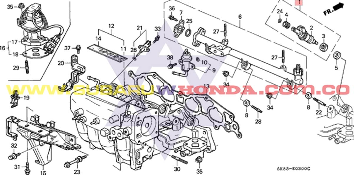 Inyector de gasolina Honda Integra 1992 catalogo