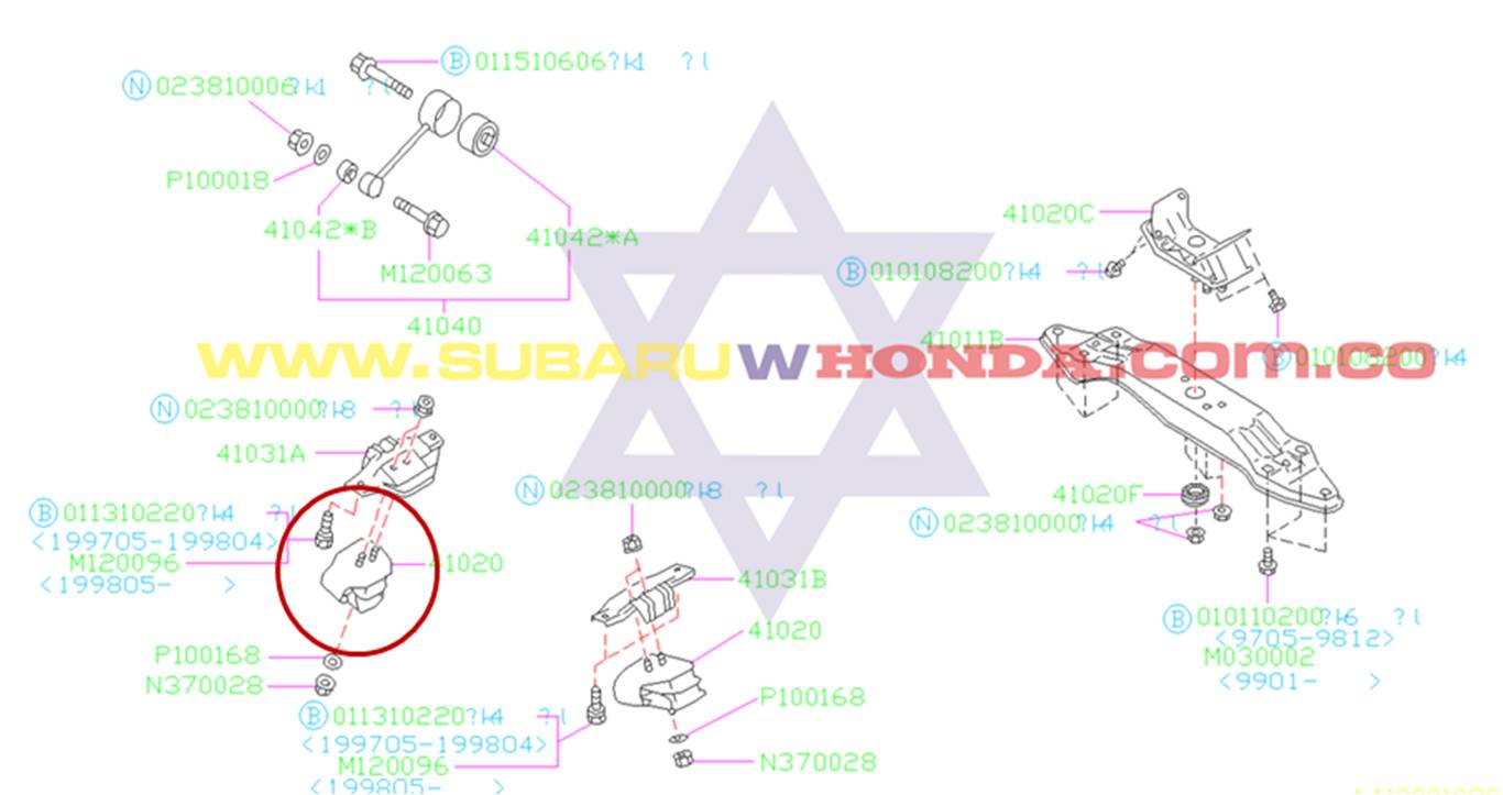 Soporte motor derecho Camioneta Subaru Impreza 1995 catalogo