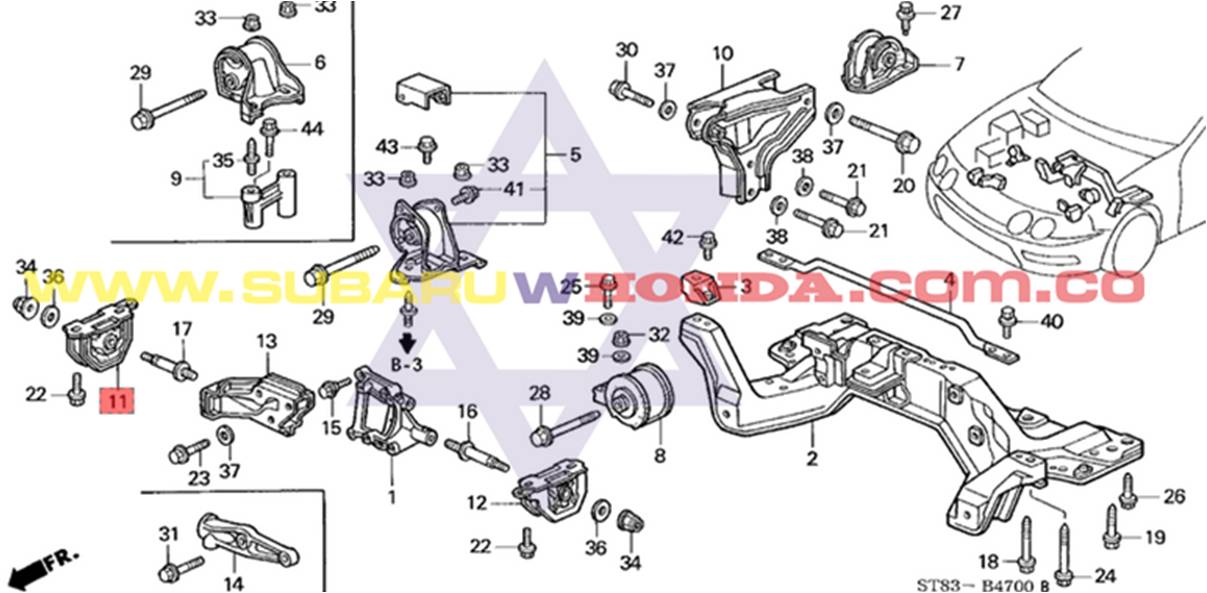 Soporte motor inferior derecho Honda Integra 1995