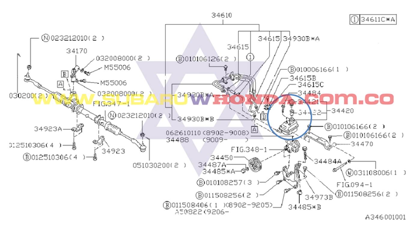 Tarro dirección hidraulica Camioneta Subaru Impreza 1996 catalogo