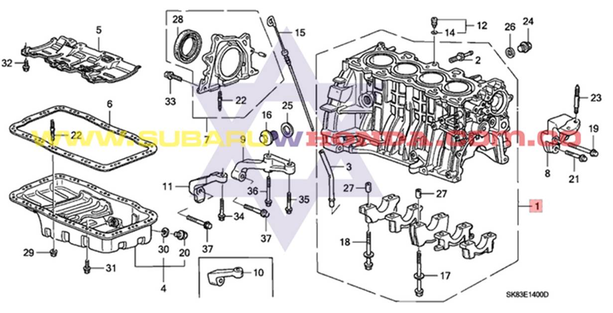 Bloque Honda Integra 1993 catalogo
