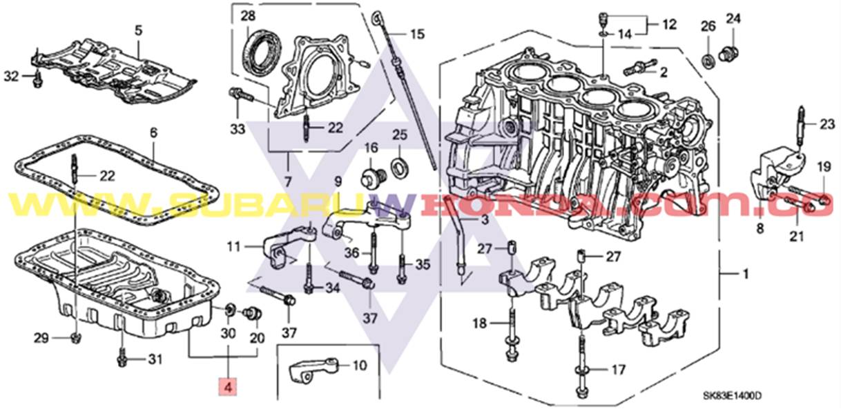 Carter Honda Integra 1993 catalogo