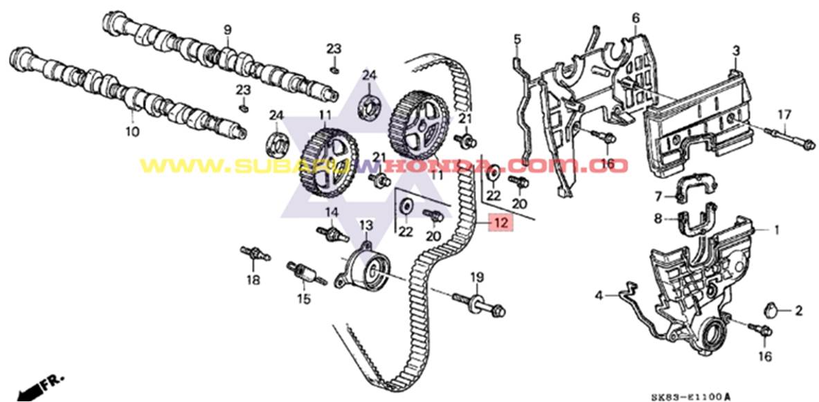 Correa de repartición Honda Integra 1993 catalogo