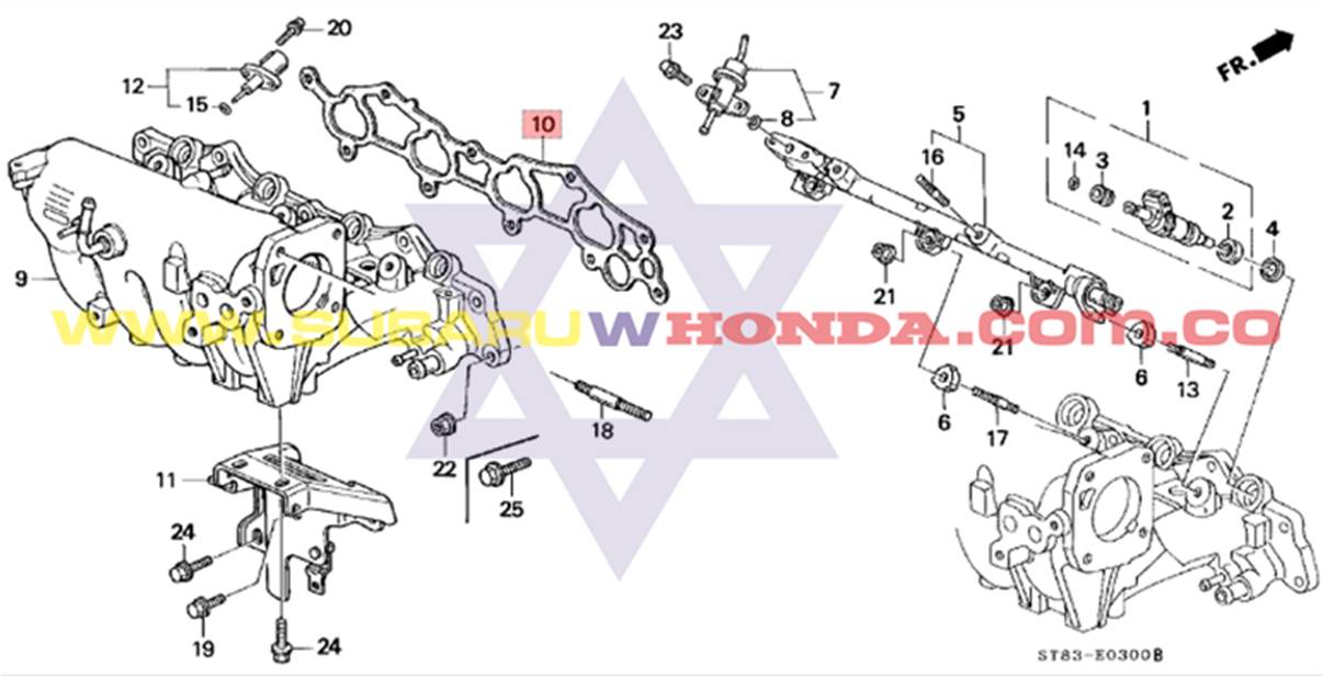 Empaque de multiple Honda Integra 1993 catalogo