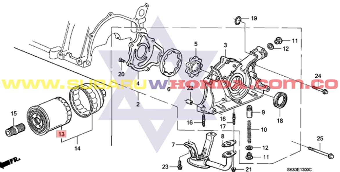 Filtro de aceite Honda Integra 1993 catalogo