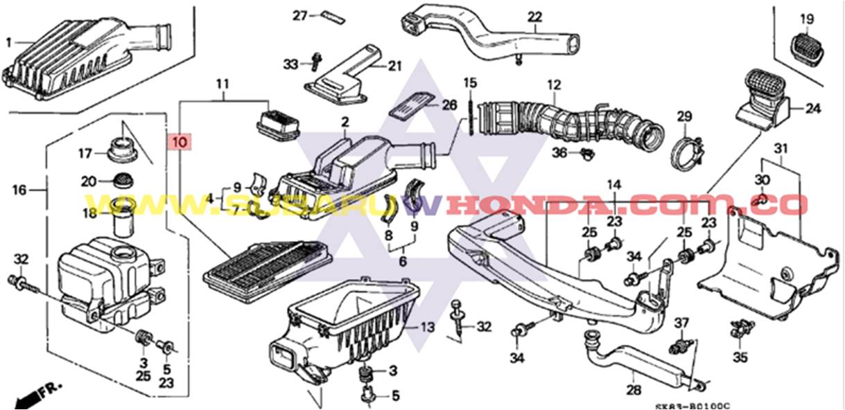 Filtro de aire Honda Integra 1993 catalogo