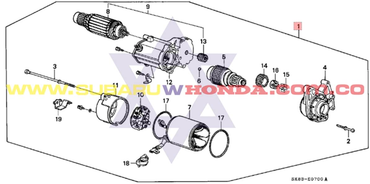 Motor de arranque Honda Integra 1993 catalogo