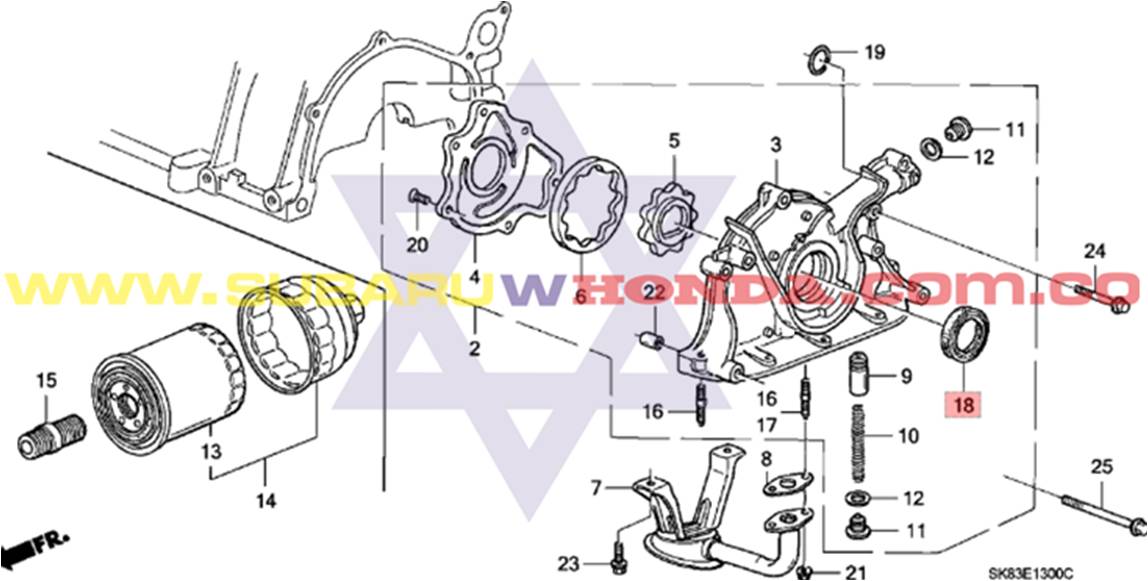 Reten cigueñal pequeño Honda Integra 1993 catalogo