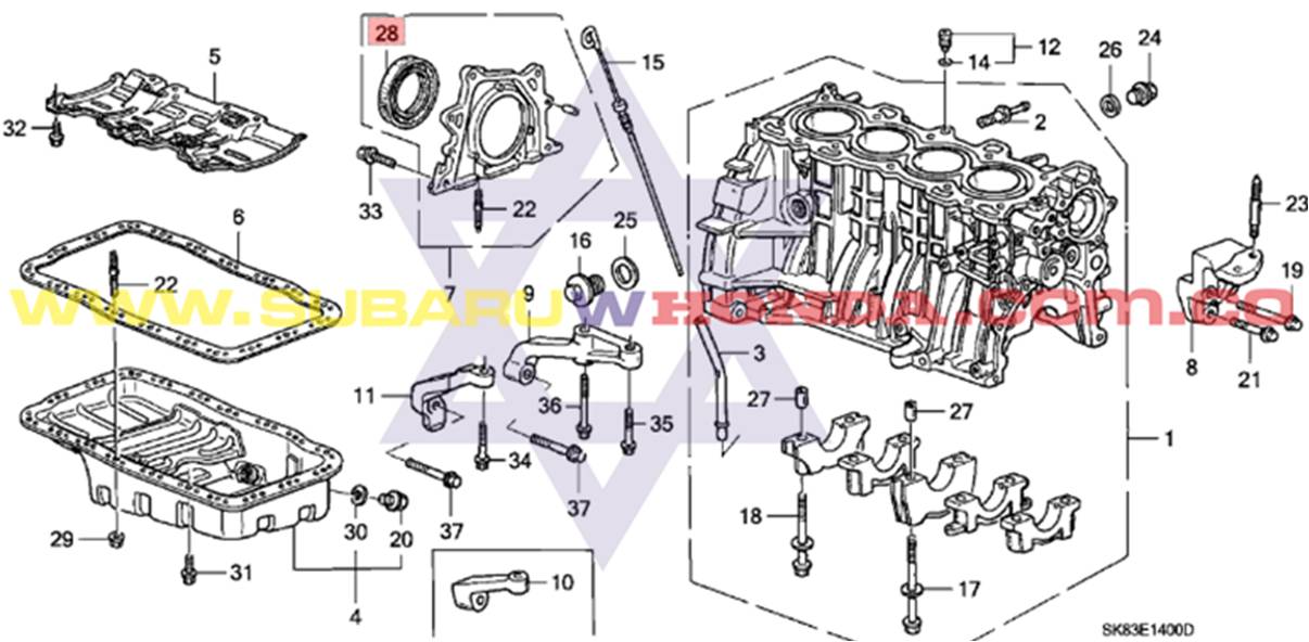 Reten del volante Honda Integra 1993 catalogo