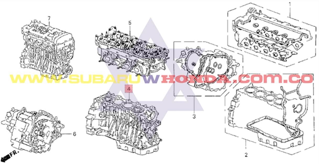 Tres cuartos 3/4 Honda Integra 1993 catalogo