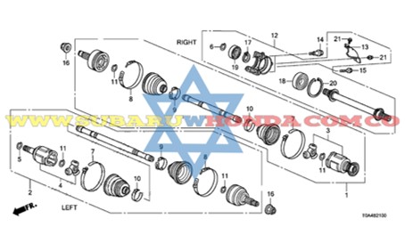 Acople eje delantero derecho Honda CRV 2012 catalogo