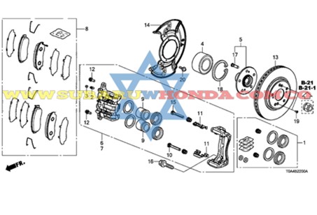 Pastillas de frenos delanteros Honda CRV 2012