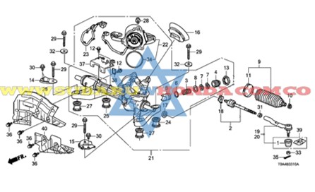 Terminal izquierda dirección Honda CRV 2012