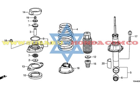 Amortiguador trasero derecho Honda CRV 2016