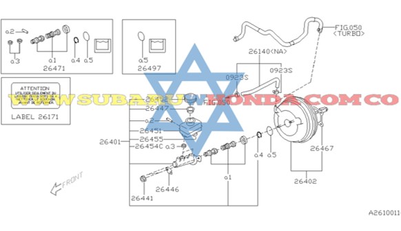 Bomba de frenos Subaru Forester 2013
