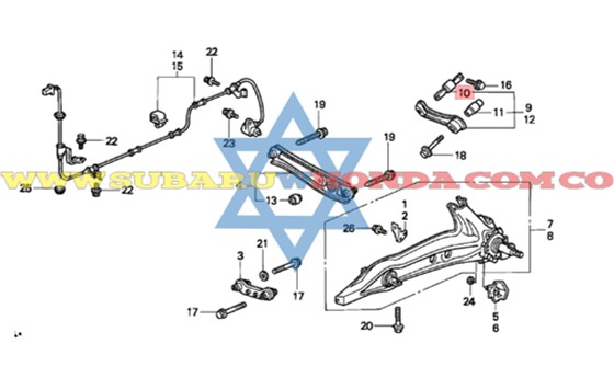 Buje corbatin templete trasero Honda Civic 1997 catalogo
