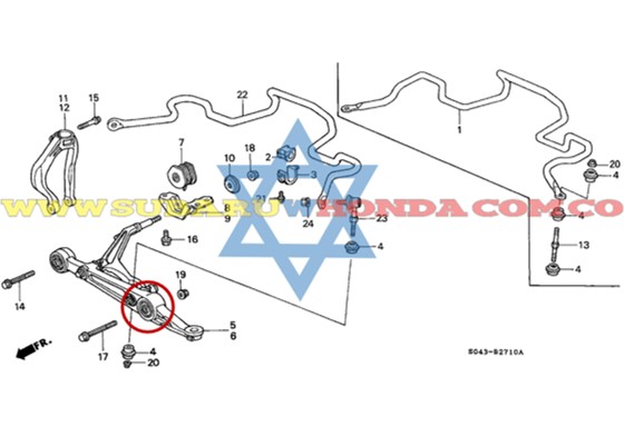 Buje liso tijera inferior Honda Civic 1996 catalogo