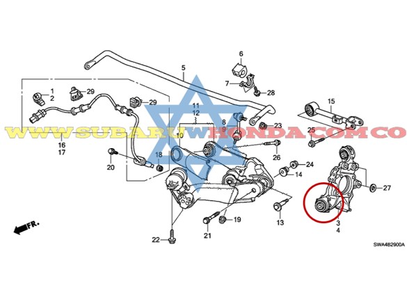 Buje portamangueta Honda CRV 2016 catalogo