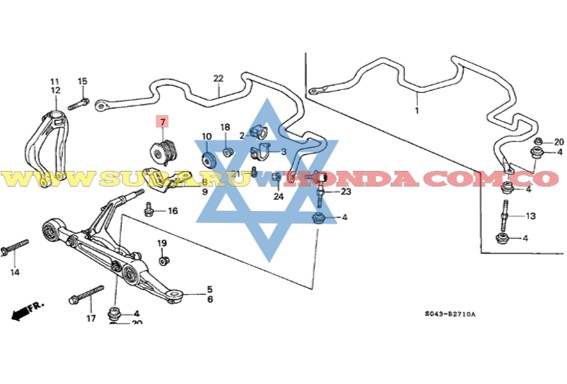 Buje puño tijera delantera Honda Civic 1996 catalogo