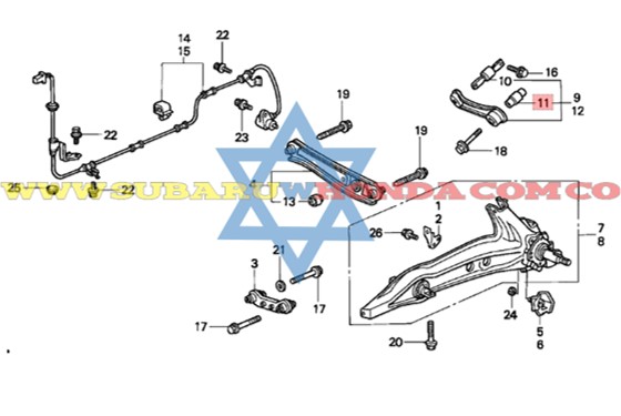 Buje templete trasero Honda Civic 1996 catalogo